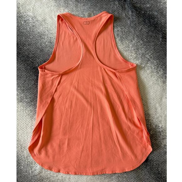 Calia Striped Racerback Side Slit Coral Tank Top Oversized Nylon Spandex Size XS - Picture 4 of 7